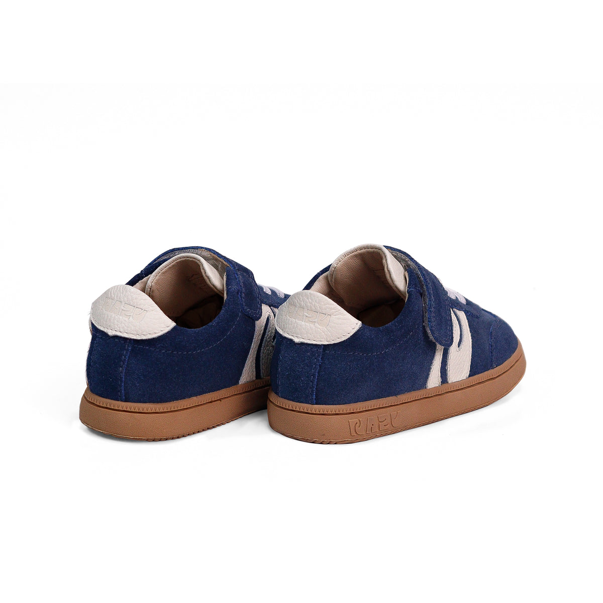 Zapatillas barefoot Sami azules, vista lateral y trasera